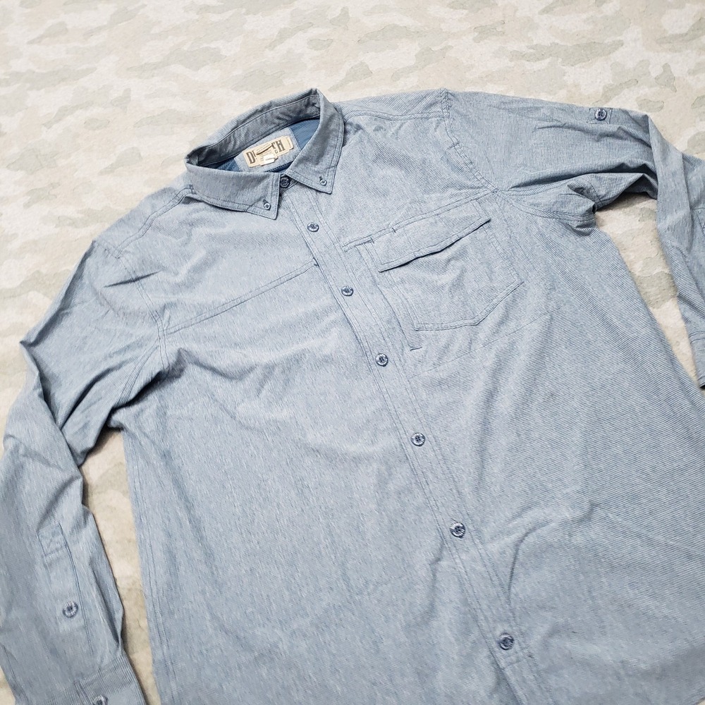 Duluth Trading Co Shirt Mens XL Blue Pockets Long Sleeve Button-Up - Picture 2 of 9